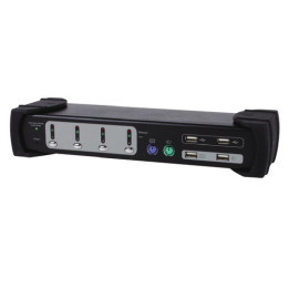 KVM Switch Equip 4x USB/PS2 Dual Monitor Áudio Preto