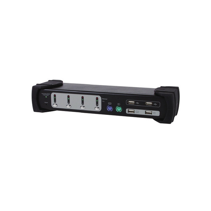 KVM Switch Equip 4x USB/PS2 Dual Monitor Áudio Preto