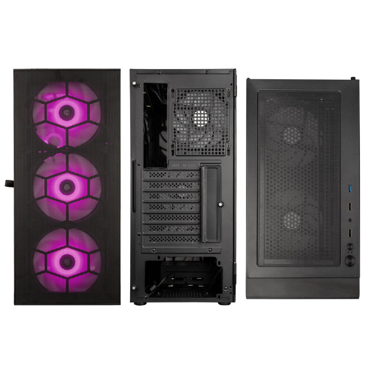 Caixa ATX Kolink Observatory HF Mesh ARGB Preto