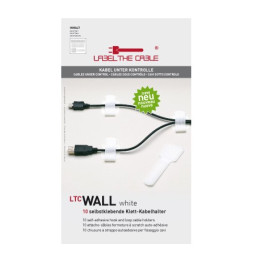 Label-the-cable WALL tira para atar cabos Velcro Branco 10 unidade(s)