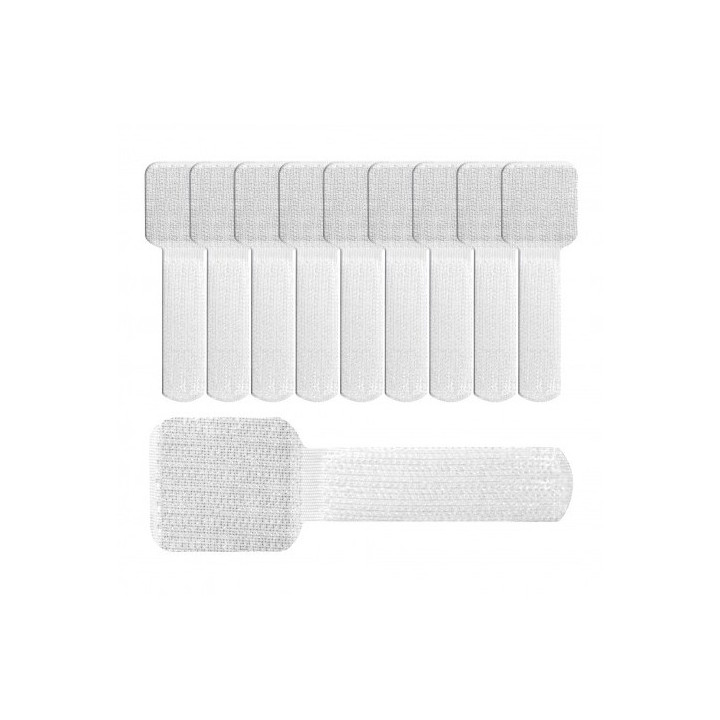 Label-the-cable WALL tira para atar cabos Velcro Branco 10 unidade(s)