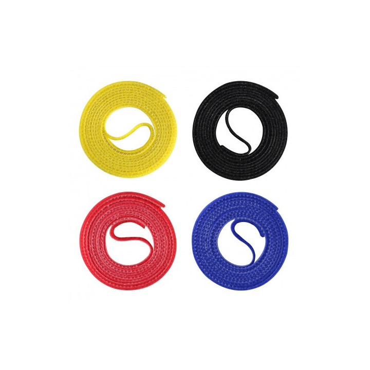 Label-the-cable ROLLS tira para atar cabos Velcro Preto, Azul, Vermelho, Amarelo 4 unidade(s)