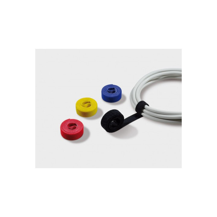 Label-the-cable ROLLS tira para atar cabos Velcro Preto, Azul, Vermelho, Amarelo 4 unidade(s)