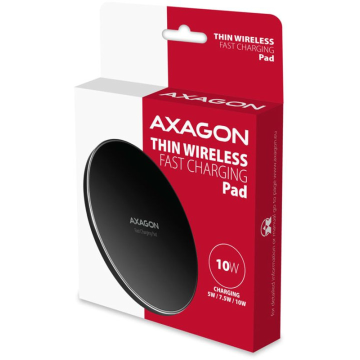 Carregador Wireless AXAGON WDC-P10T Qi 5 / 7.5 / 10W micro-USB