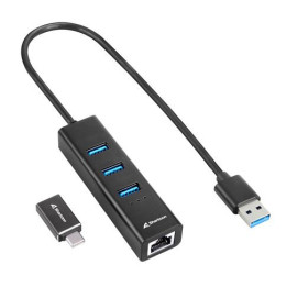 Sharkoon 4044951037575 base & duplicador de portas Sem fios USB 3.2 Gen 1 (3.1 Gen 1) Type-C Preto