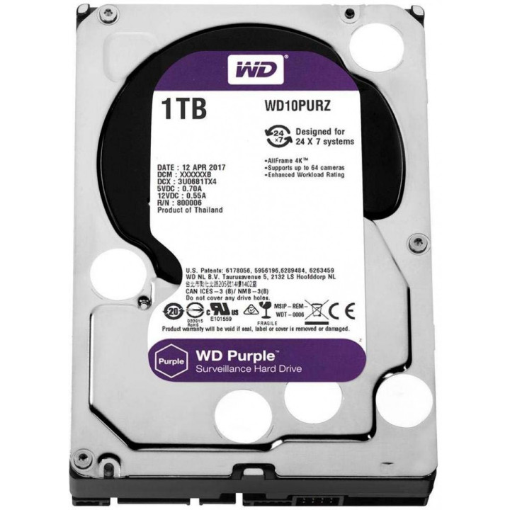 HDD Western Digital Purple 3.5" 1TB Serial ATA III