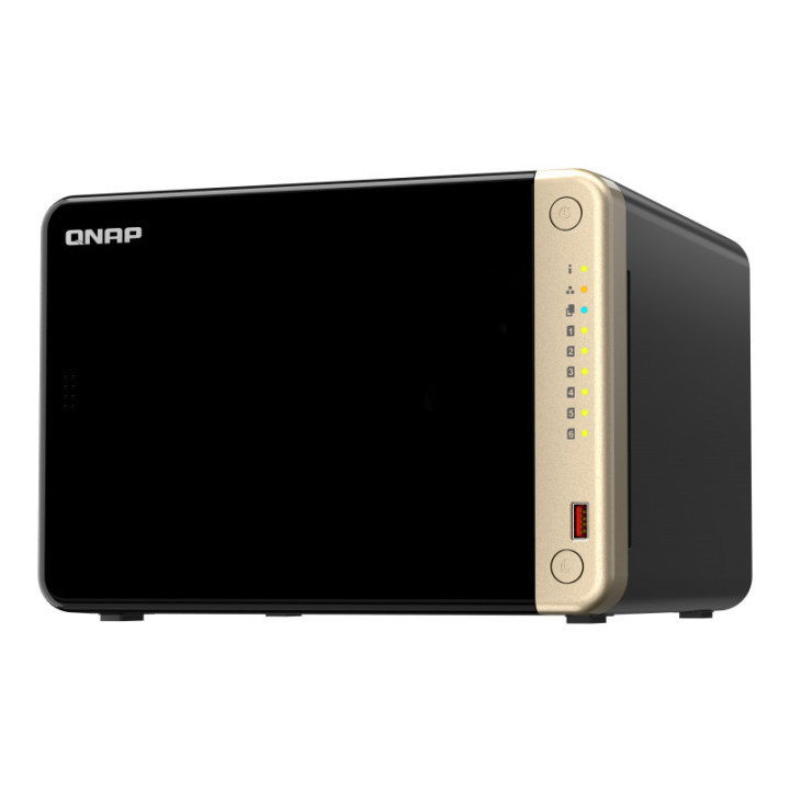 QNAP TS-664 NAS Tower Ethernet LAN Preto N5095
