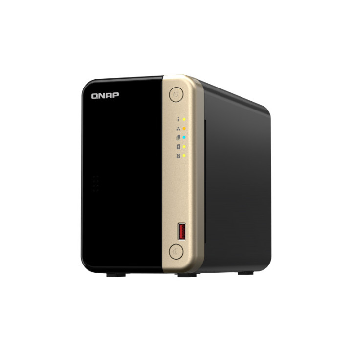 QNAP TS-264 NAS Tower Ethernet LAN Preto, Dourado N5095