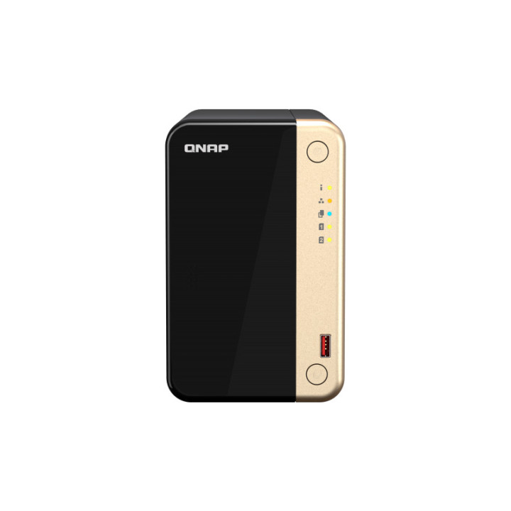 QNAP TS-264 NAS Tower Ethernet LAN Preto, Dourado N5095