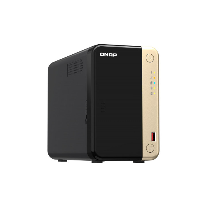 QNAP TS-264 NAS Tower Ethernet LAN Preto, Dourado N5095