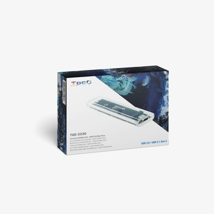 TooQ TQE-2200 Caixa para Discos Rígidos Compartimento SSD Transparente M.2