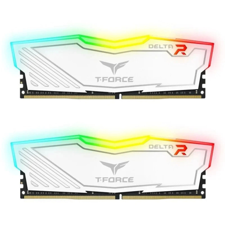 Memória Team Group Delta RGB 16GB (2 x 8GB) DDR4 3200MHz Branco CL16
