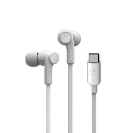 Belkin ROCKSTAR Auscultadores Com fios Intra-auditivo Chamadas Música USB Type-C Branco