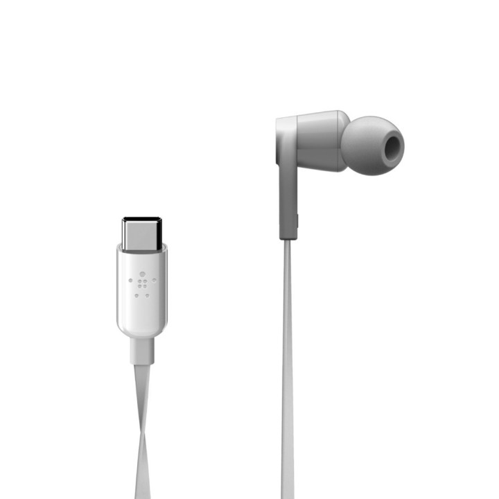 Belkin ROCKSTAR Auscultadores Com fios Intra-auditivo Chamadas Música USB Type-C Branco