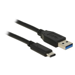 DeLOCK 1m USB3.1-C USB3.1-A cabo USB USB 3.2 Gen 2 (3.1 Gen 2) USB A USB C Preto