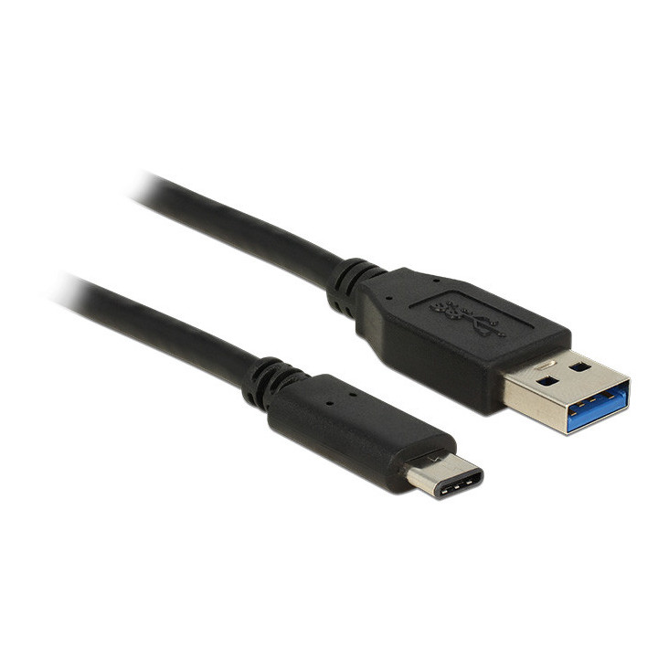 DeLOCK 1m USB3.1-C USB3.1-A cabo USB USB 3.2 Gen 2 (3.1 Gen 2) USB A USB C Preto