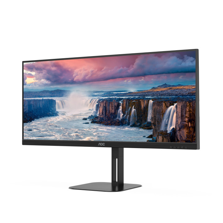 AOC V5 U34V5C BK monitor de ecrã 86,4 cm (34") 3440 x 1440 pixels UltraWide Quad HD LCD Preto