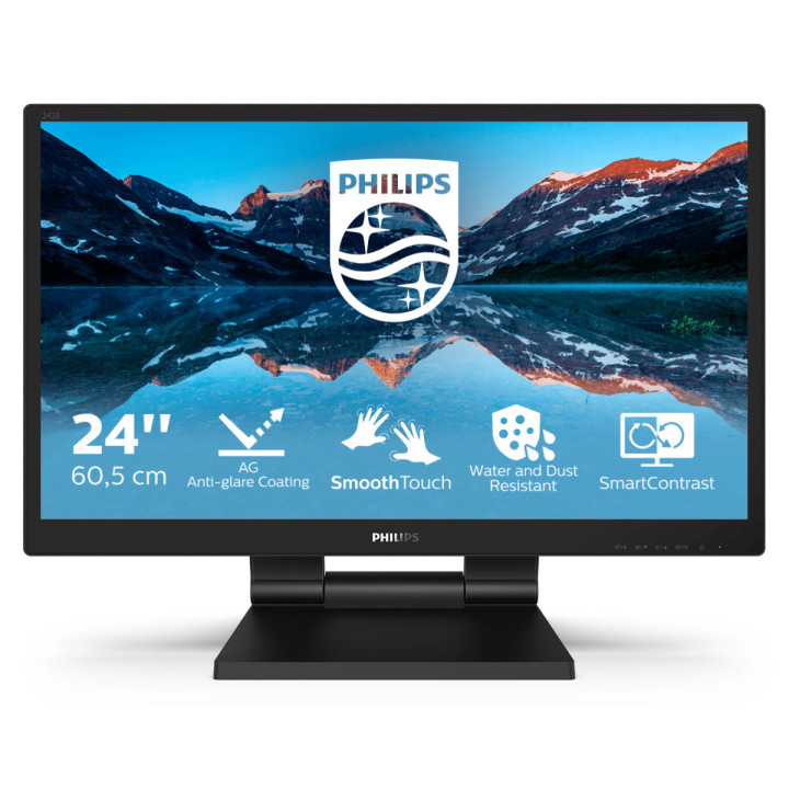 Philips 242B9TL 00 monitor de ecrã 60,5 cm (23.8") 1920 x 1080 pixels Full HD LCD Ecrã táctil Preto