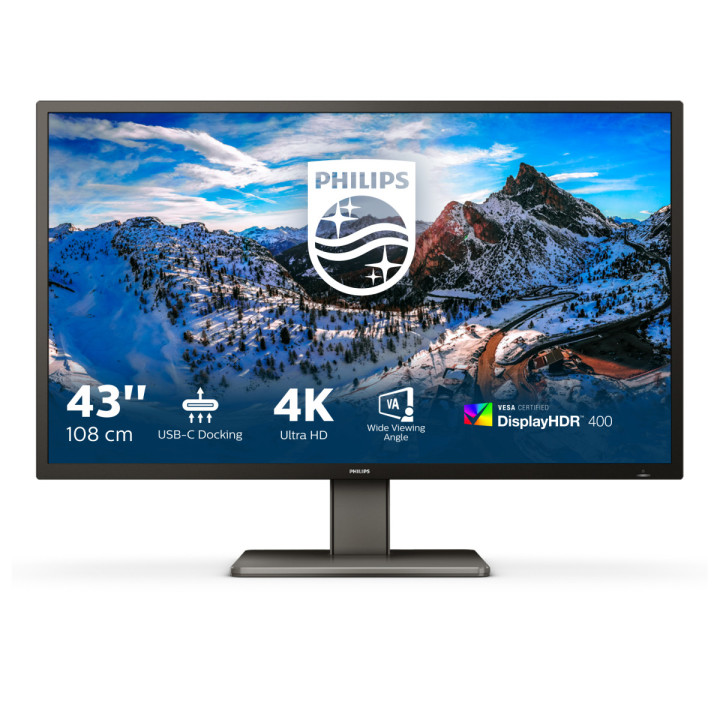 Philips P Line 439P1 00 LED display 108 cm (42.5") 3840 x 2160 pixels 4K Ultra HD Preto