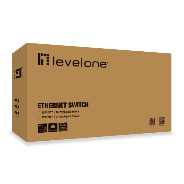LevelOne GSW-2457 switch de rede Não-gerido Gigabit Ethernet (10 100 1000) Preto