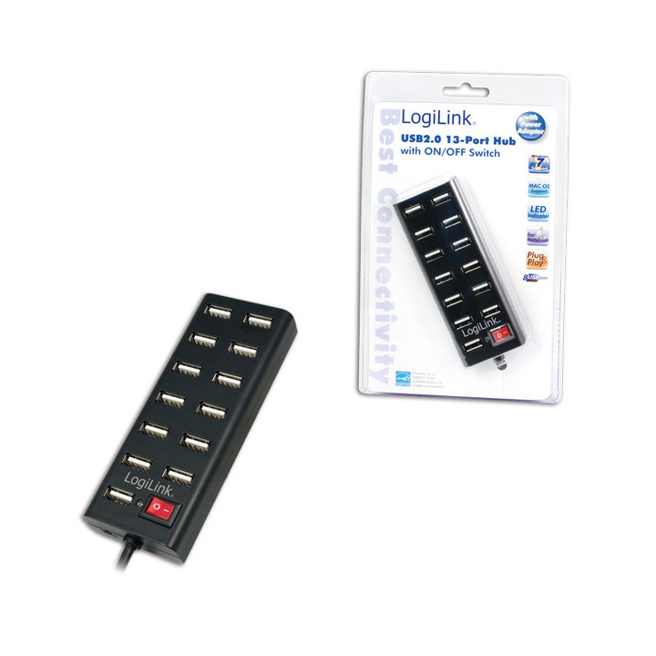 LogiLink UA0126 hub de interface 480 Mbit s Preto