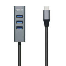 AISENS A109-0508 hub de interface USB 3.2 Gen 1 (3.1 Gen 1) Type-C 5000 Mbit s Cinzento