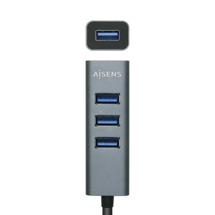 AISENS A109-0508 hub de interface USB 3.2 Gen 1 (3.1 Gen 1) Type-C 5000 Mbit s Cinzento