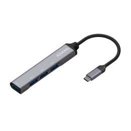 AISENS A109-0541 hub de interface USB 3.2 Gen 1 (3.1 Gen 1) Type-C 5000 Mbit s Cinzento