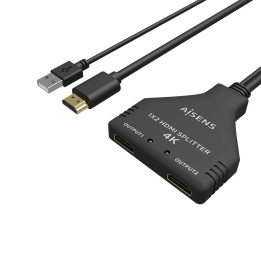 AISENS A123-0654 multiplicador de vídeo HDMI 2x HDMI