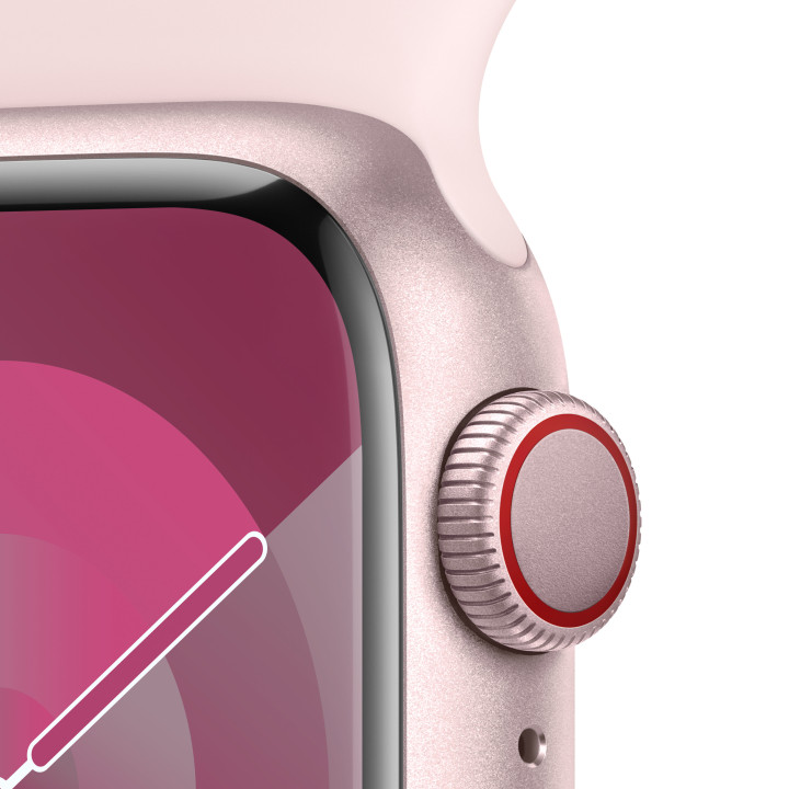 Apple Watch Series 9 41 mm Digital 352 x 430 pixels Ecrã táctil 4G Rosa Wi-Fi GPS