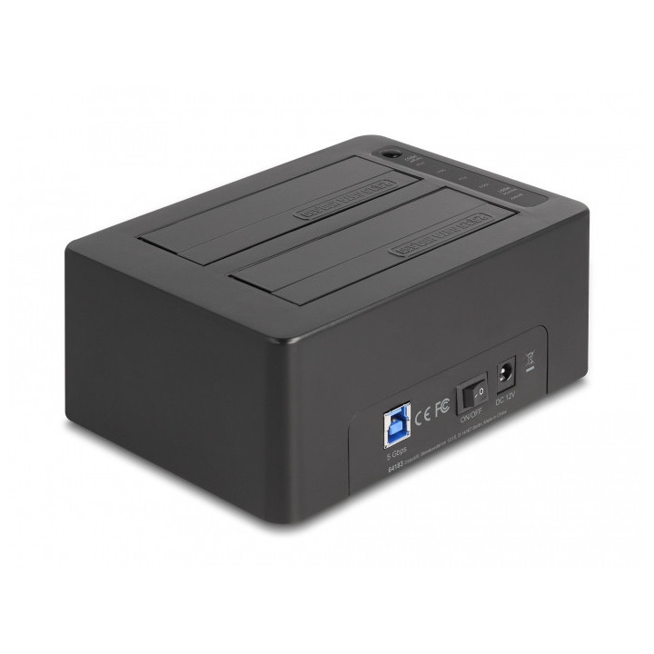 DeLOCK 64183 Docking Station para Discos Rígidos USB 3.2 Gen 1 (3.1 Gen 1) Type-B Preto