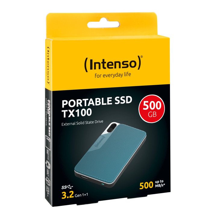 Disco Externo SSD Intenso TX100 500GB USB-C Azul, Cinzento