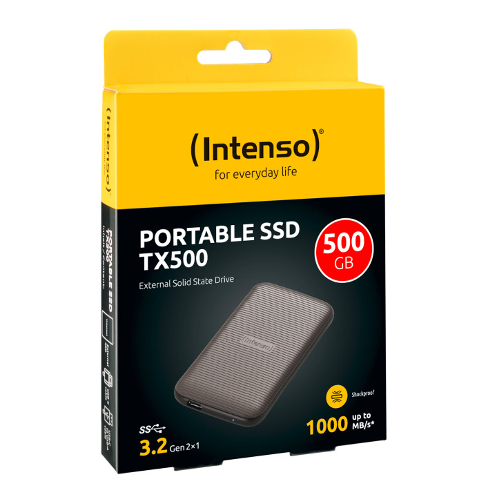 Disco Externo SSD Intenso TX500 500GB USB-C Castanho
