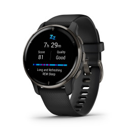 Garmin Venu 2 Plus GPS 3,3 cm (1.3") AMOLED 43 mm Digital 416 x 416 pixels Ecrã táctil Preto Wi-Fi