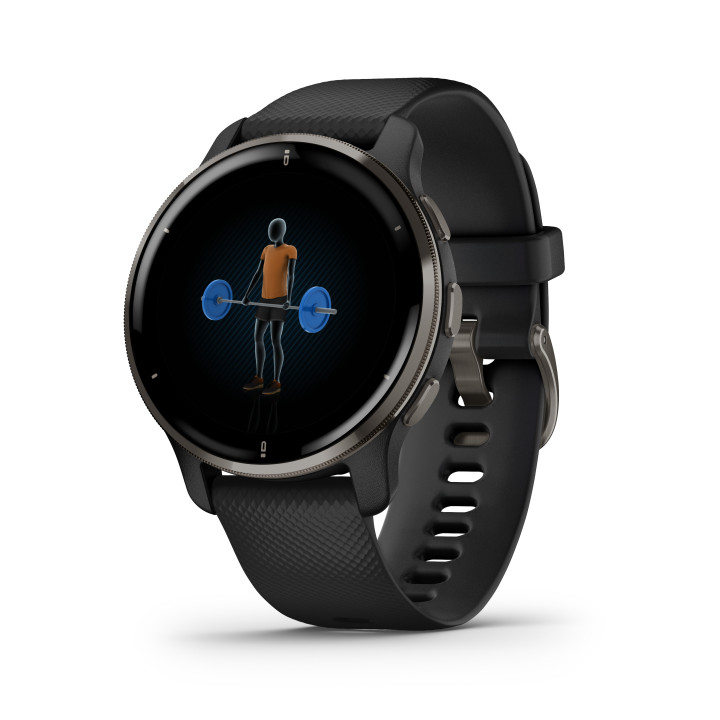 Garmin Venu 2 Plus GPS 3,3 cm (1.3") AMOLED 43 mm Digital 416 x 416 pixels Ecrã táctil Preto Wi-Fi