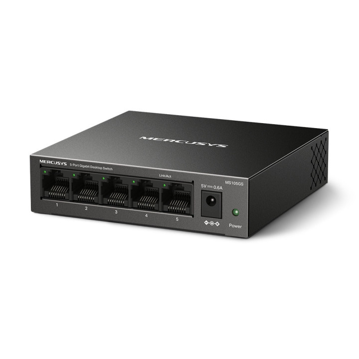 Mercusys MS105GS switch de rede Não-gerido Gigabit Ethernet (10 100 1000) Preto