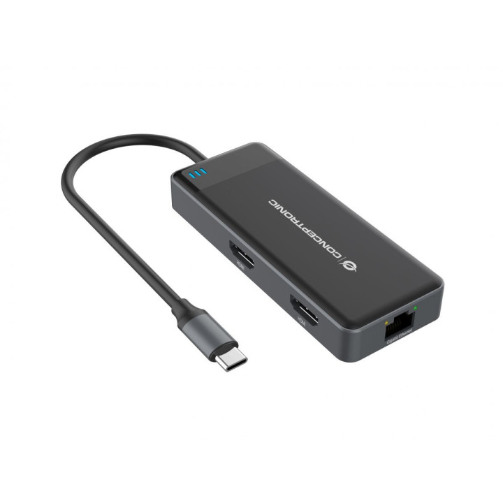 Conceptronic DONN14G base & duplicador de portas Com fios USB 3.2 Gen 1 (3.1 Gen 1) Type-C Cinzento