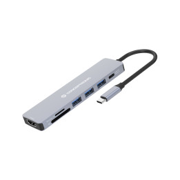 Conceptronic DONN19G base & duplicador de portas Com fios USB 3.2 Gen 1 (3.1 Gen 1) Type-C Cinzento