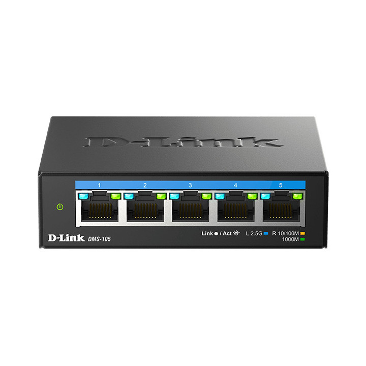D-Link DMS-105 Não-gerido L2 2.5G Ethernet (100 1000 2500) Preto
