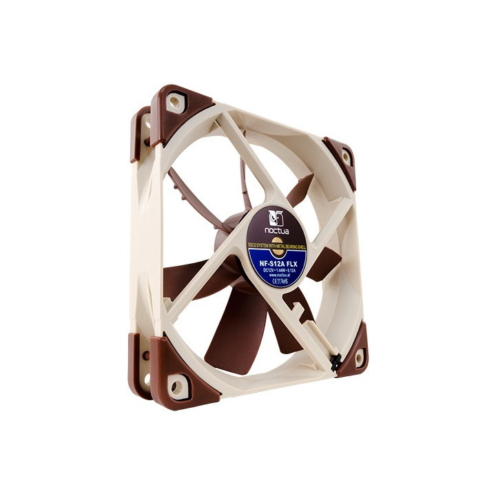 Noctua NF-S12A FLX Caixa de computador Ventoinha 12 cm Bege, Castanho