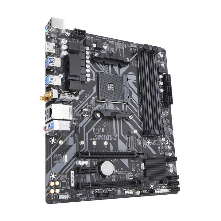 Gigabyte GA-B450M-DS3H-WIFI AMD B450 Socket AM4 micro ATX