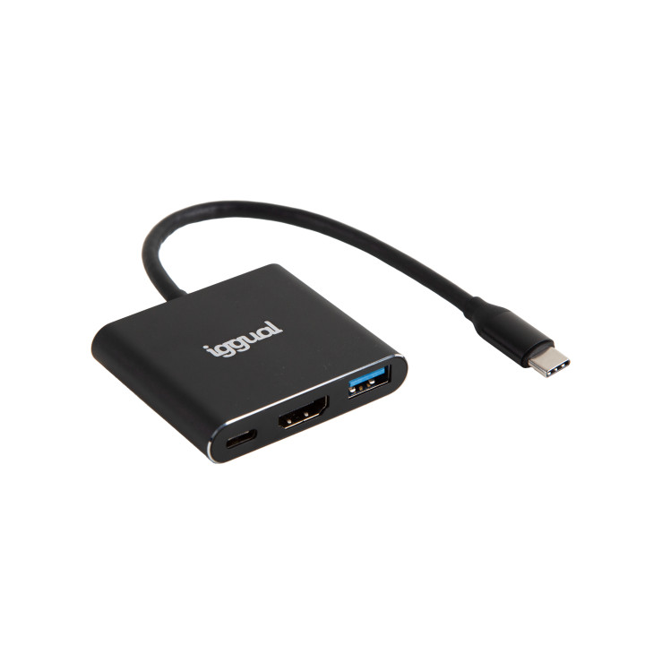 iggual IGG318461 base & duplicador de portas USB 3.2 Gen 1 (3.1 Gen 1) Type-C Preto