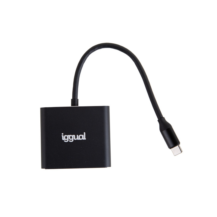 iggual IGG318461 base & duplicador de portas USB 3.2 Gen 1 (3.1 Gen 1) Type-C Preto