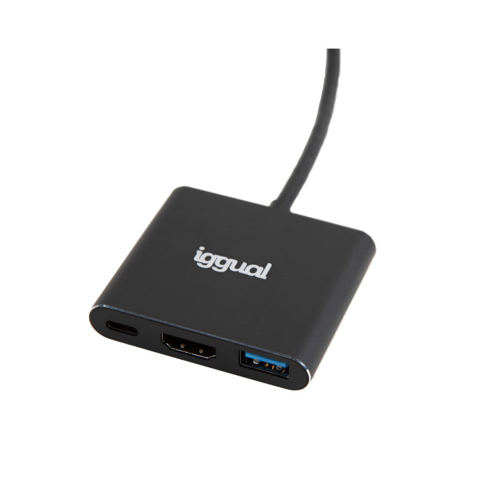 iggual IGG318461 base & duplicador de portas USB 3.2 Gen 1 (3.1 Gen 1) Type-C Preto