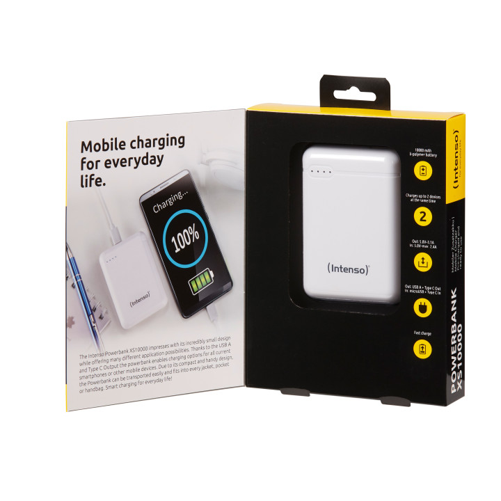 Intenso XS10000 Polímero de lítio (LiPo) 10000 mAh Branco