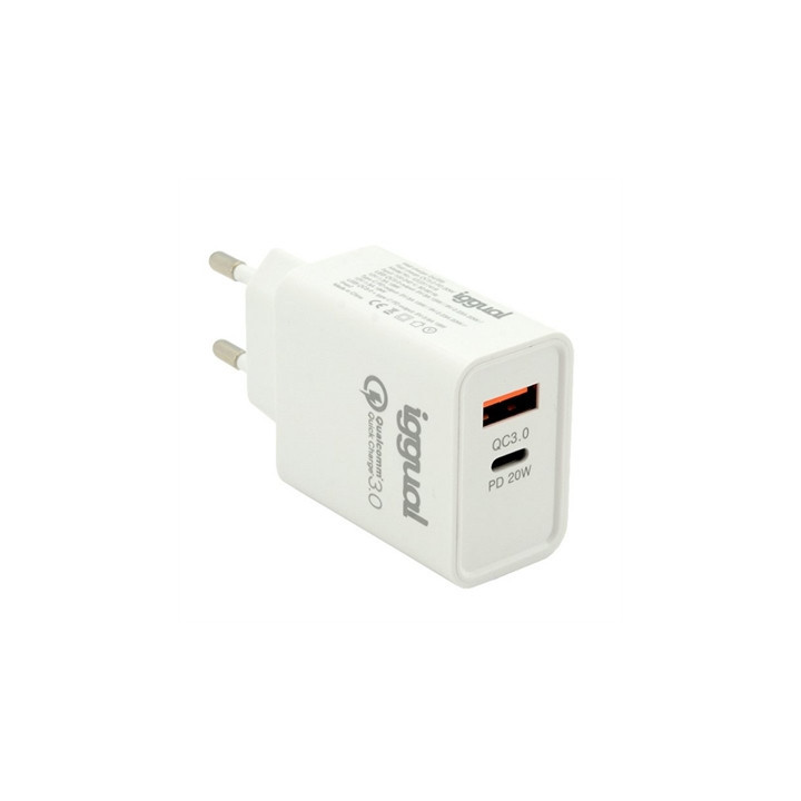 iggual IGG317419 carregador de dispositivos móveis Universal Branco USB Carregamento rápido Interior