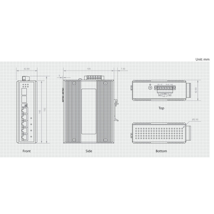 LevelOne IES-0610 switch de rede Gigabit Ethernet (10 100 1000) Power over Ethernet (PoE) Preto
