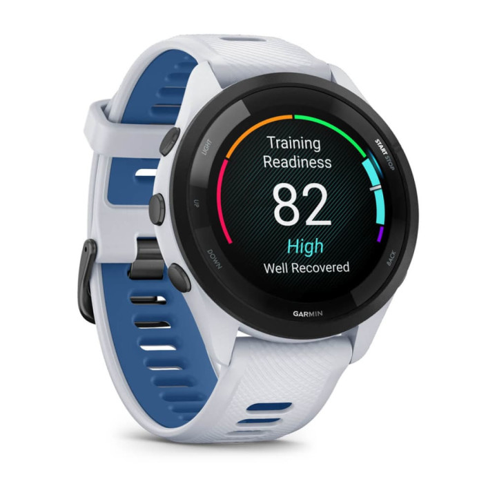 Garmin Forerunner 265 3,3 cm (1.3") AMOLED 46 mm Digital 416 x 416 pixels Ecrã táctil Preto, Branco Wi-Fi GPS