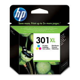 HP Tinteiro Original 301XL Tricolor de elevado rendimento