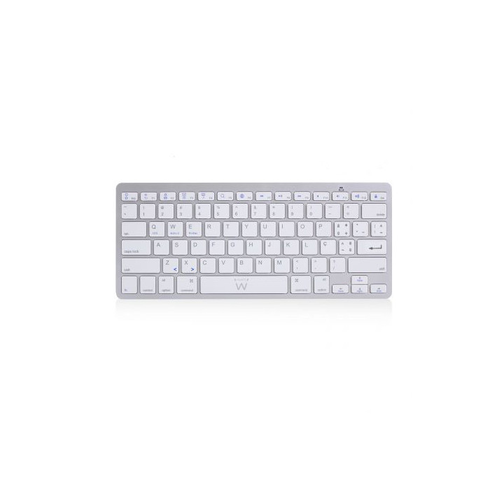 Teclado Bluetooth Ewent EW3119 QWERTY PT Prateado, Branco
